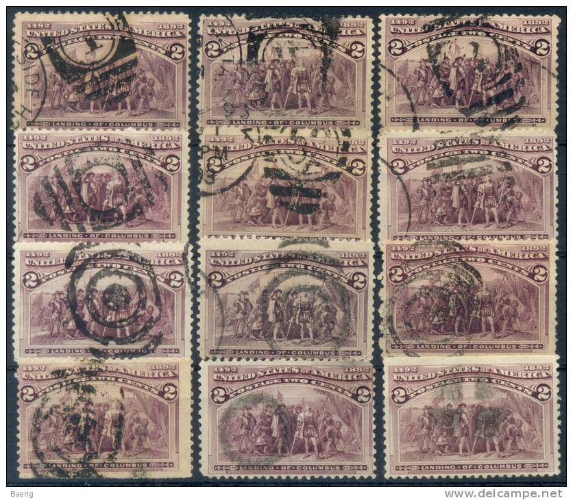 126-MA / USA - 1893  Lot Of Different Postmarks No.74 (Michel) - Stempelpartie - Gebraucht