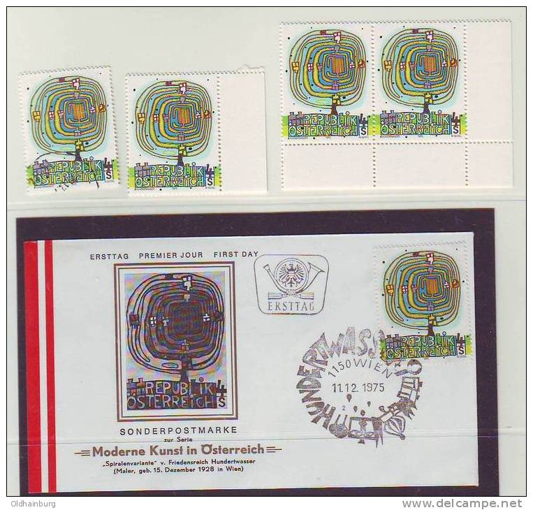 057: Hundertwasser- FDC Plus 3 ** Plus 1 Gest. - Moderne