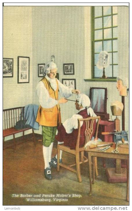 USA – United States – The Barber And Peruke Maker's Shop, Williamsburg, Virginia, Unused Linen Postcard [P5704] - Other & Unclassified