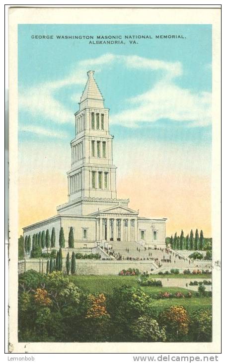 USA – United States – George Washington Masonic National Memorial, Alexandria, VA, 1920s Unused Postcard [P5705] - Alexandria