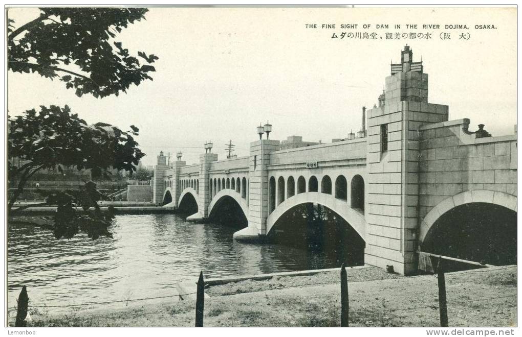 Japan – The Fine Sight Of Dam In The River Dojima, Osaka, Unused Postcard [P5720] - Osaka