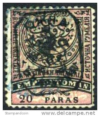 Eastern Rumelia #35 Used 20pa Black Overprint From 1885, Perf. 13-1/2 - Eastern Romelia