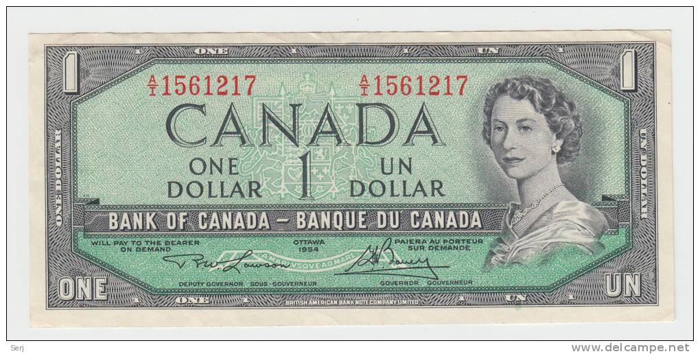 Canada 1 Dollar 1954 QEII Lawson-Bouey (1973-74) VF+ P 75d 75 D - Kanada