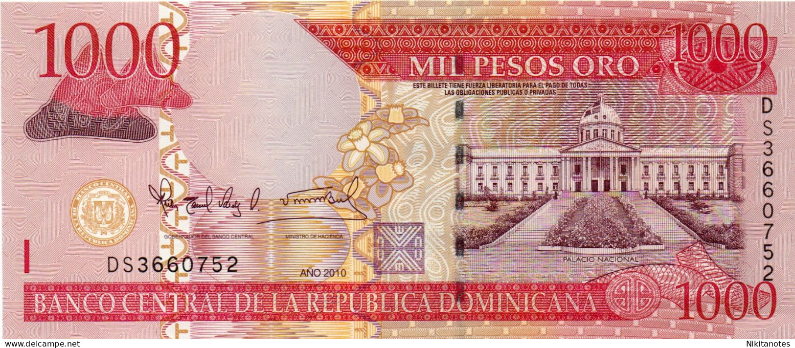 DOMINICAN REP. 1000 Pesos Oro P-180  2010 UNC See Scan Note - Dominicaine