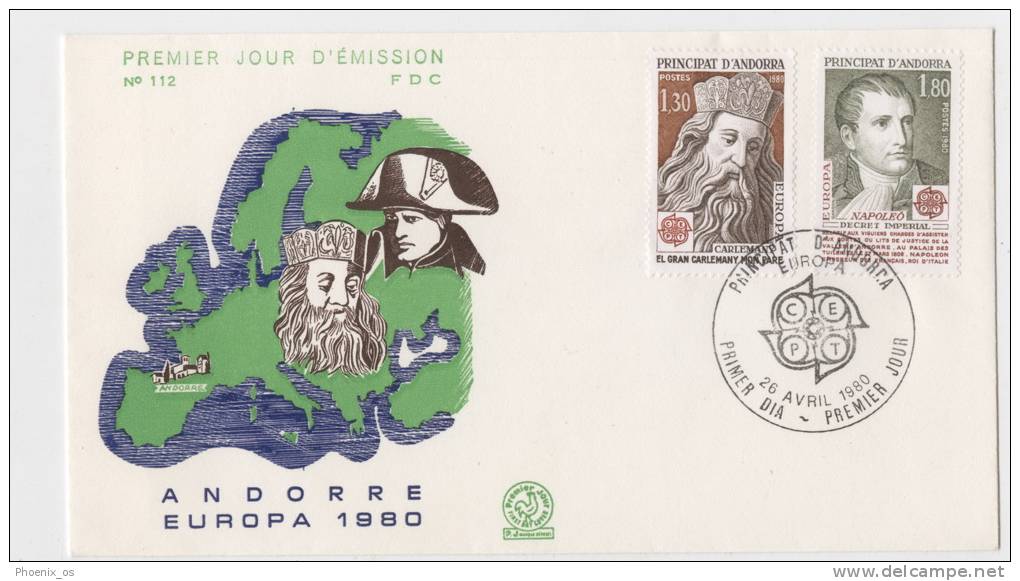 ANDORRA - FDC Envelope, C.E.P.T. 1980. - Used Stamps