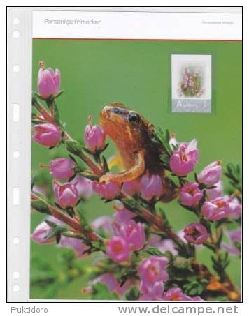 Norway Collector Sheet Mi 1713 Personalised Stamps - Flowers - Heather - Frog - 2010 - Blocs-feuillets