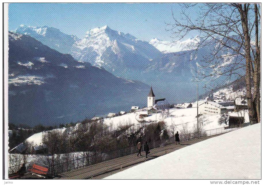 Suisse-SG St. Gall, Kurort Amden Mit Walensee, Linthebene Und Glarneralpen, Circule Oui 1969 - Amden