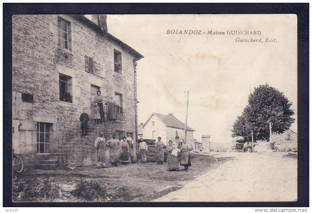 25 - CPA BOLANDOZ- DEVANTURE  MAISON GUINCHARD PLAN RARE - Autres & Non Classés