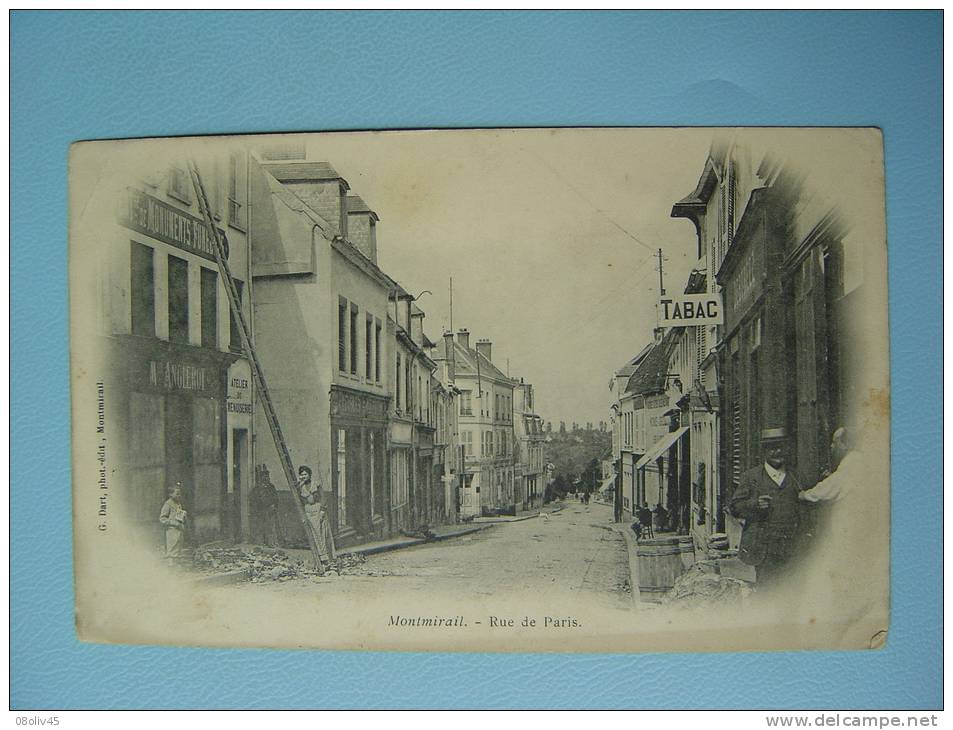 Cpa 51 -- MONTMIRAIL -- La Rue De Paris - Maison Anglerot - ANIMATION - Cpa Précurseur Circulé 1906 - Montmirail