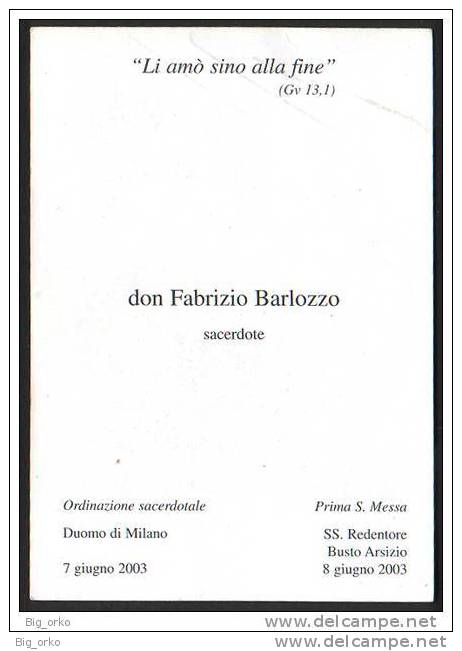 Novello Sacerdote - Ordinazione Sacerdotale Duomo Di Milano 7 Giugno 2003 - Images Religieuses