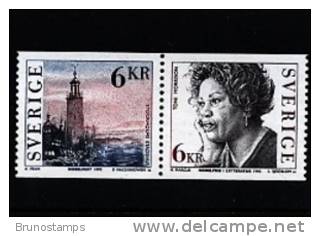 SWEDEN/SVERIGE - 1993  TONI MORRISON  PAIR  MINT NH - Nuevos