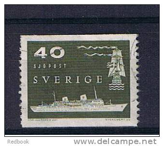 RB 761 - Sweden 1958 - Postal Services 40 Ore Green - Fine Used Stamp - Galleon &amp; "Gripsholm II" Ships Theme - Oblitérés