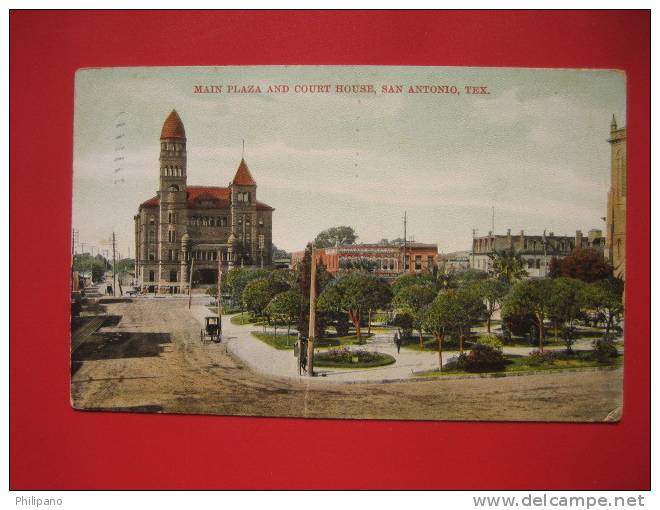 Texas > San Antonio -- Main Plaza &  Post Office  1909 Cancel     --   ---  --- ----------ref 258 - San Antonio
