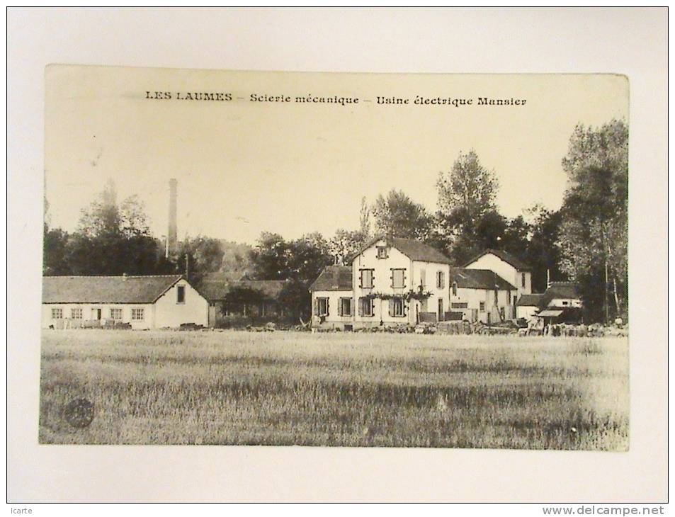 CPA  LES LAUMES  Scierie Mécanique Usine électrique Mansier - Venarey Les Laumes