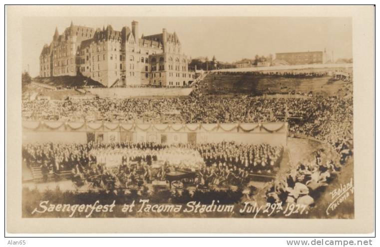 Tacoma WA Washington, Saengerfest, Singing Musical Band Instruments, C1920s Vintage Real Photo Postcard - Tacoma