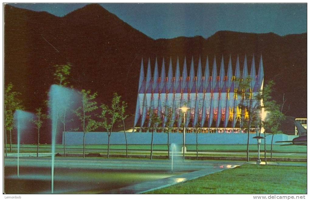 USA – United States – Cadet Chapel At Night, US Air Force Academy, Colorado, Unused Postcard [P5764] - Colorado Springs