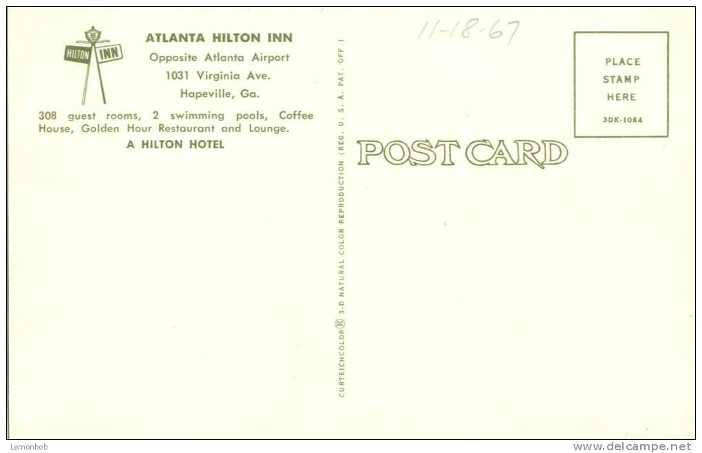 USA – United States – Atlanta Hilton Inn, Hapeville, GA, Unused Postcard [P5766] - Other & Unclassified