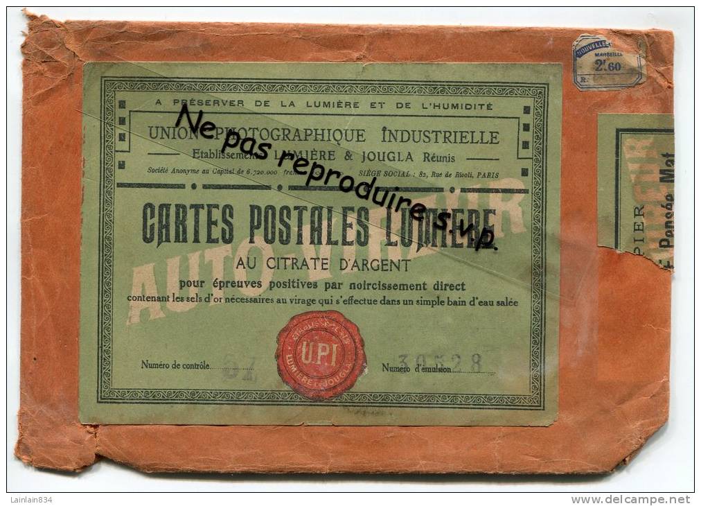- Enveloppe En Carton Pour Cartes Postales LUMIÉRE,  Photographie  Avec Photo D´enfants à L´intérieur, Scans. - Otros & Sin Clasificación