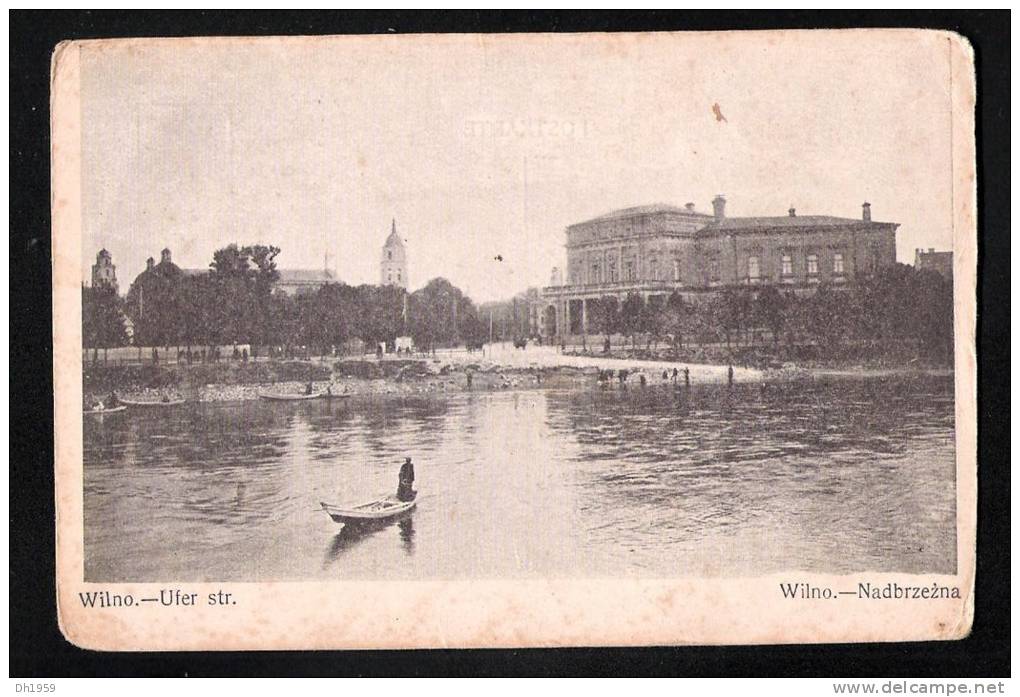 LITUANIE LITAUEN WILNO UFER STR. WILNA NADBRZEZNA FELDPOST MÜNCHEN 23 Nach LÜBECK 1915 - Lituanie