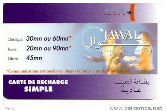 < Maroc * Jawal - Carte Recharge Simple - Maroc