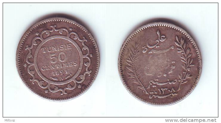 Tunisia 50 Centimes 1891 - Tunesië