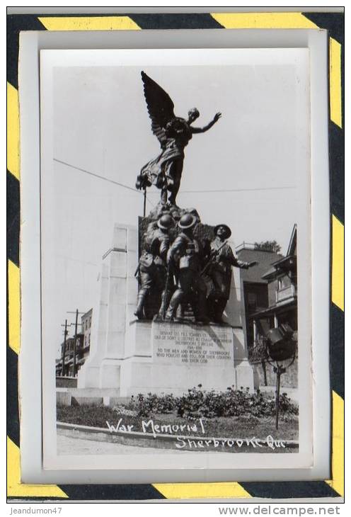 VERITABLE CARTE-PHOTO. - .SHERBROOCKE. WAR MEMORIAL..NON CIRCULEE. EXCELLENT ETAT - Sherbrooke