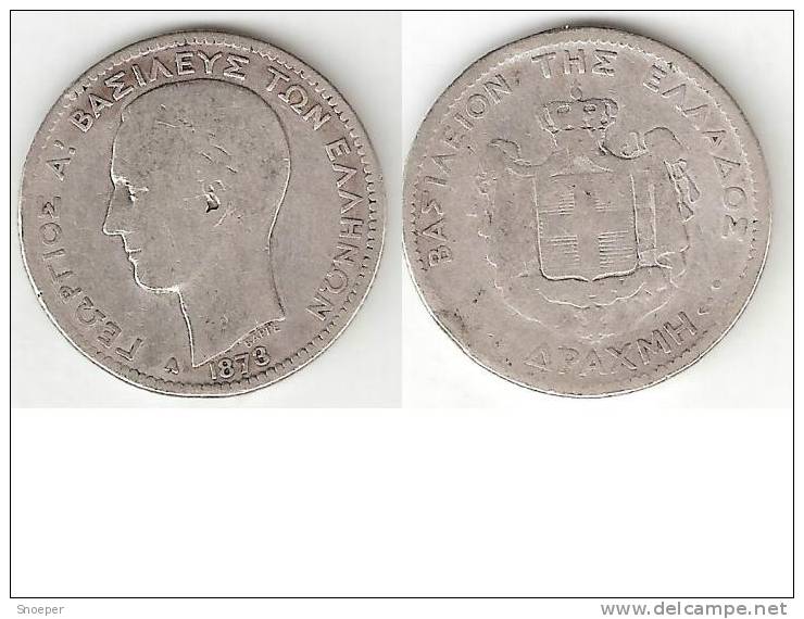 Greece 1 Drachme  1873 Km 38  Fr - Grèce