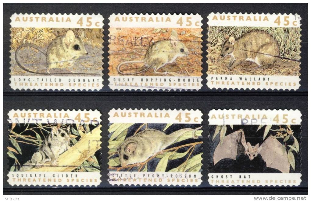 Australia 1992, Threatened Species - Mouse - Bat (o), Used - Gebruikt