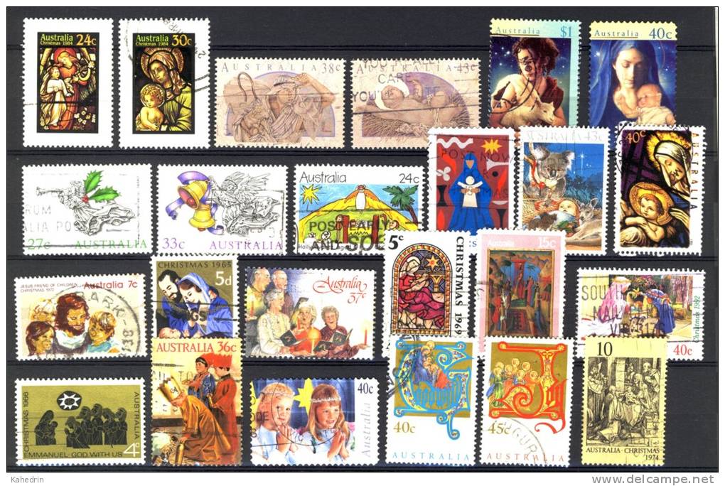 Australia, Lot Of 24 Stamps, Christmas (o), Used, - Collections