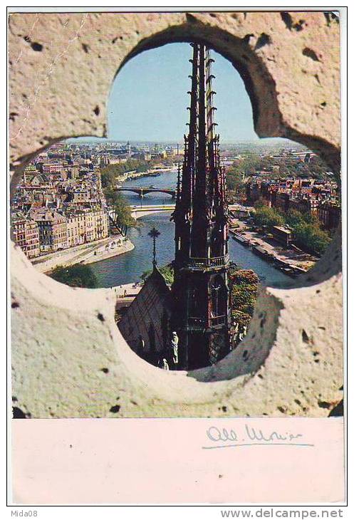 PARIS. LA SEINE ET LA FLECHE DE NOTRE DAME  Par ALBERT MONIER . 10330 - Monier