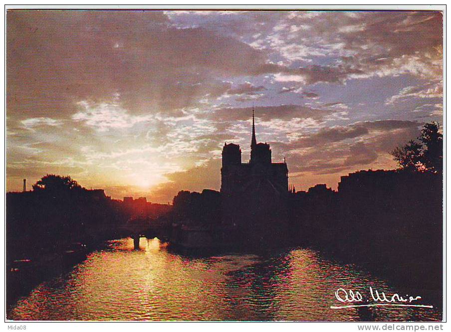 PARIS .LA SEINE ET NOTRE DAME  Par ALBERT MONIER . 750088 - Monier