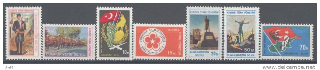 1974 Cipro Turca,  50° Repubblica Turca, Serie Completa Nuova (**) - Unused Stamps