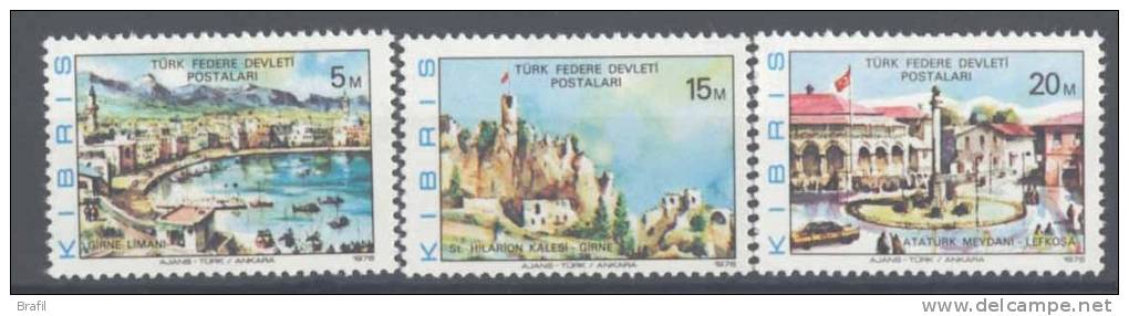 1976 Cipro Turca,  Serie Ordinaria Turistica , Serie Completa Nuova (**) - Unused Stamps