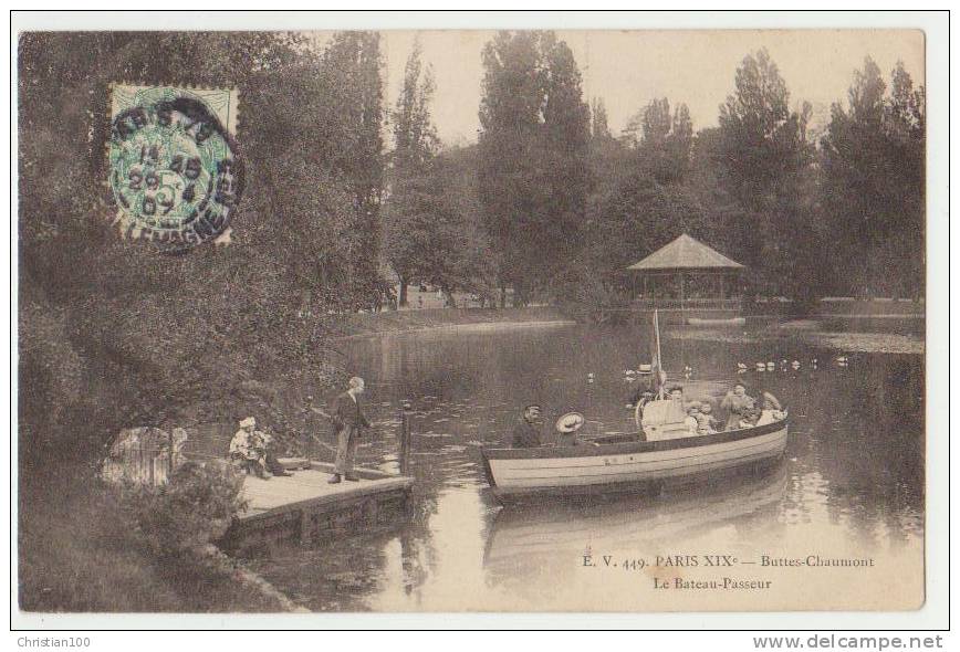 PARIS :Buttes-Chaumont - Le Bateau-Passeur - Ecrite En 1907 - - Arrondissement: 19