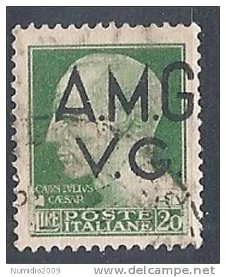 1945-47 TRIESTE AMG VG USATO 20 £ Varietà - RR9058-2 - Oblitérés