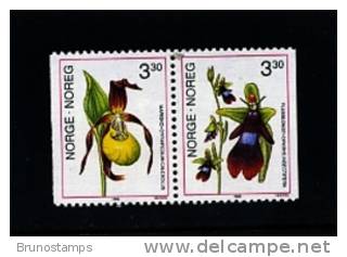 NORWAY/NORGE - 1992  ORCHIDS  PAIR  MINT NH - Neufs