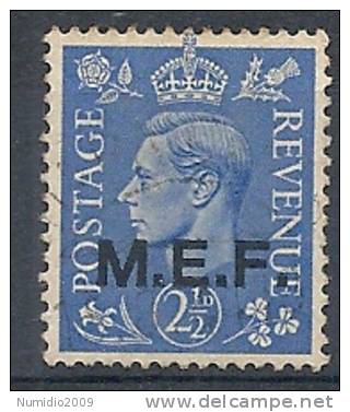 1943-47 OCC. INGLESE MEF USATO 2 1/2 P - RR9013 - Britische Bes. MeF