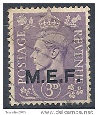 1943-47 OCC. INGLESE MEF USATO 3 P - RR9014 - Occ. Britanique MEF