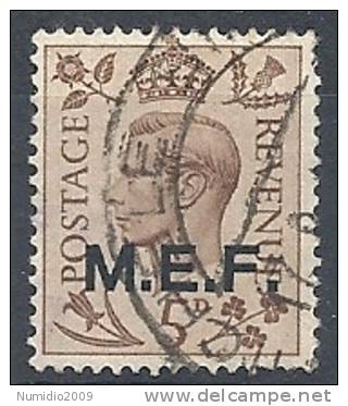 1943-47 OCC. INGLESE MEF USATO 5 P - RR9014 - Ocu. Británica MEF