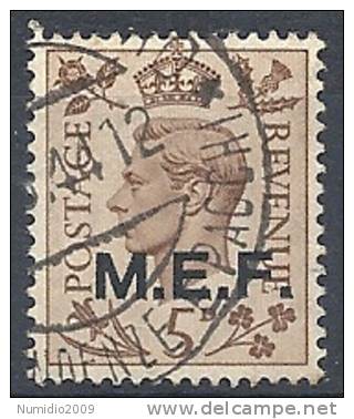 1943-47 OCC. INGLESE MEF USATO 5 P - RR9014-4 - Britische Bes. MeF