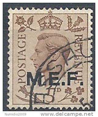 1943-47 OCC. INGLESE MEF USATO 5 P - RR9014-6 - Britische Bes. MeF