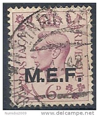 1943-47 OCC. INGLESE MEF USATO 6 P - RR9014-3 - Britische Bes. MeF