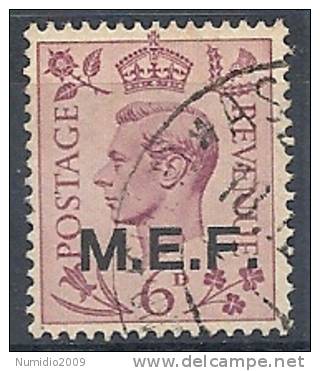 1943-47 OCC. INGLESE MEF USATO 6 P - RR9014-4 - Britische Bes. MeF