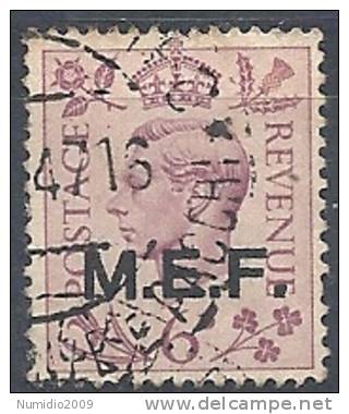 1943-47 OCC. INGLESE MEF USATO 6 P - RR9014-6 - Britische Bes. MeF