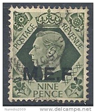 1943-47 OCC. INGLESE MEF USATO 9 P - RR9015-7 - Britische Bes. MeF