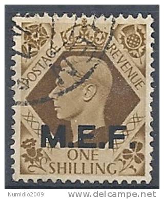 1943-47 OCC. INGLESE MEF USATO 1 S - RR9015 - Britische Bes. MeF