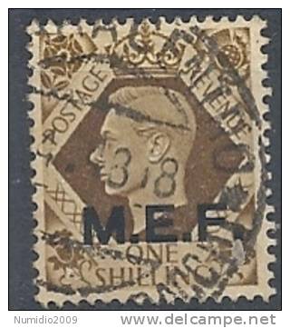 1943-47 OCC. INGLESE MEF USATO 1 S - RR9015-6 - Occ. Britanique MEF