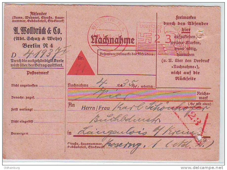 059r: Nachnahme- Freistempler Vom Altreich In Die Ostmark 23 Rpfg. - Frankeermachines (EMA)