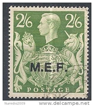 1943-47 OCC. INGLESE MEF USATO 2/6 - RR9016-2 - British Occ. MEF