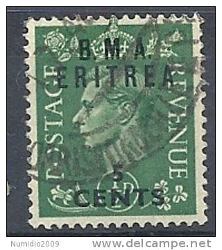 1948-49 OCC. INGLESE ERITREA BMA USATO 5 C - RR9017-5 - Eritrée